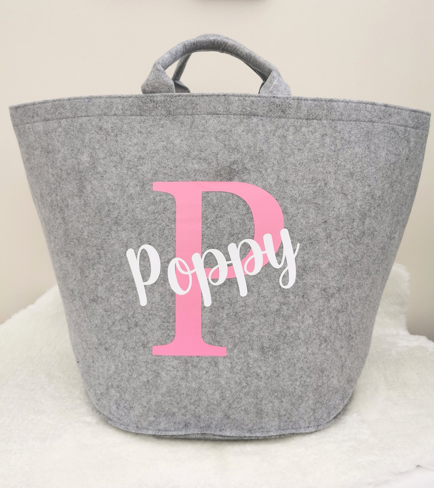 Personalised Initial Name Toy Storage Tub, Felt Trug, Toy Storage, Pet Storage, Junk Trug, Children toy basket, Kids toy basket