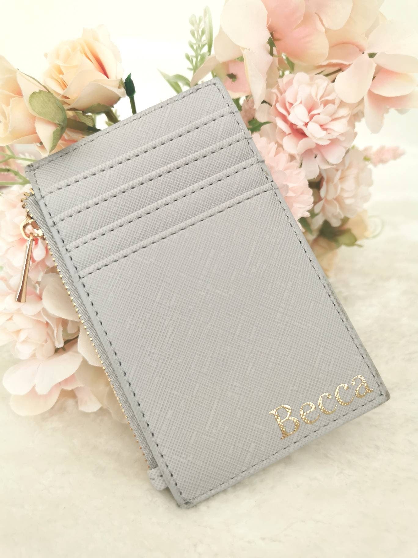 PERSONALISED CARD HOLDER, coin purse, custom initial card holder, personalised purse, monogram women small wallet, birthday gift for her