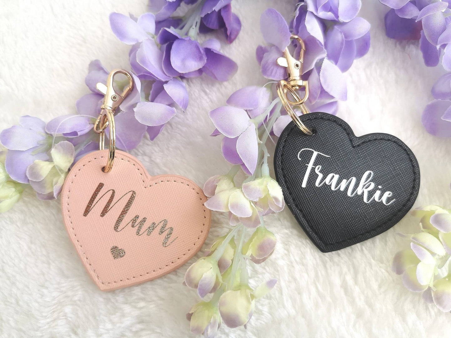 Monogram Bridesmaids Leather Keyring, Custom Bridesmaid Gift, Bridesmaid Proposal, Personalised Birthday Gift for Her, Heart Shaped Keychain
