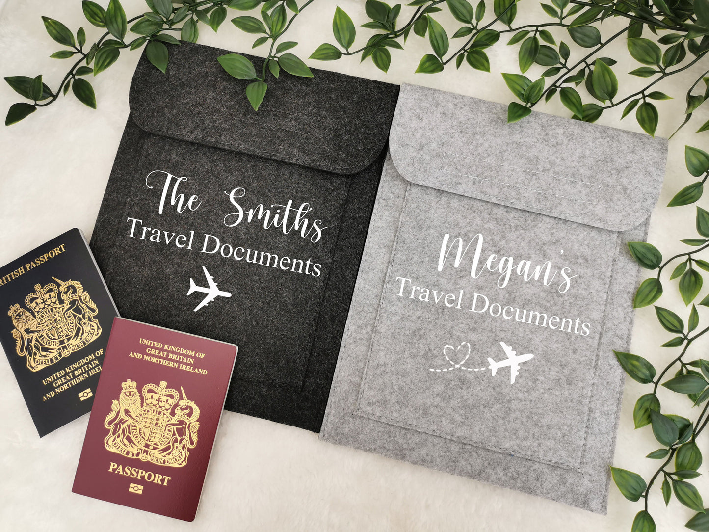 Personalised Travel Wallet, Personalised Travel Document Holder, Passport Holder, Family passport holder, Travel Documents organiser