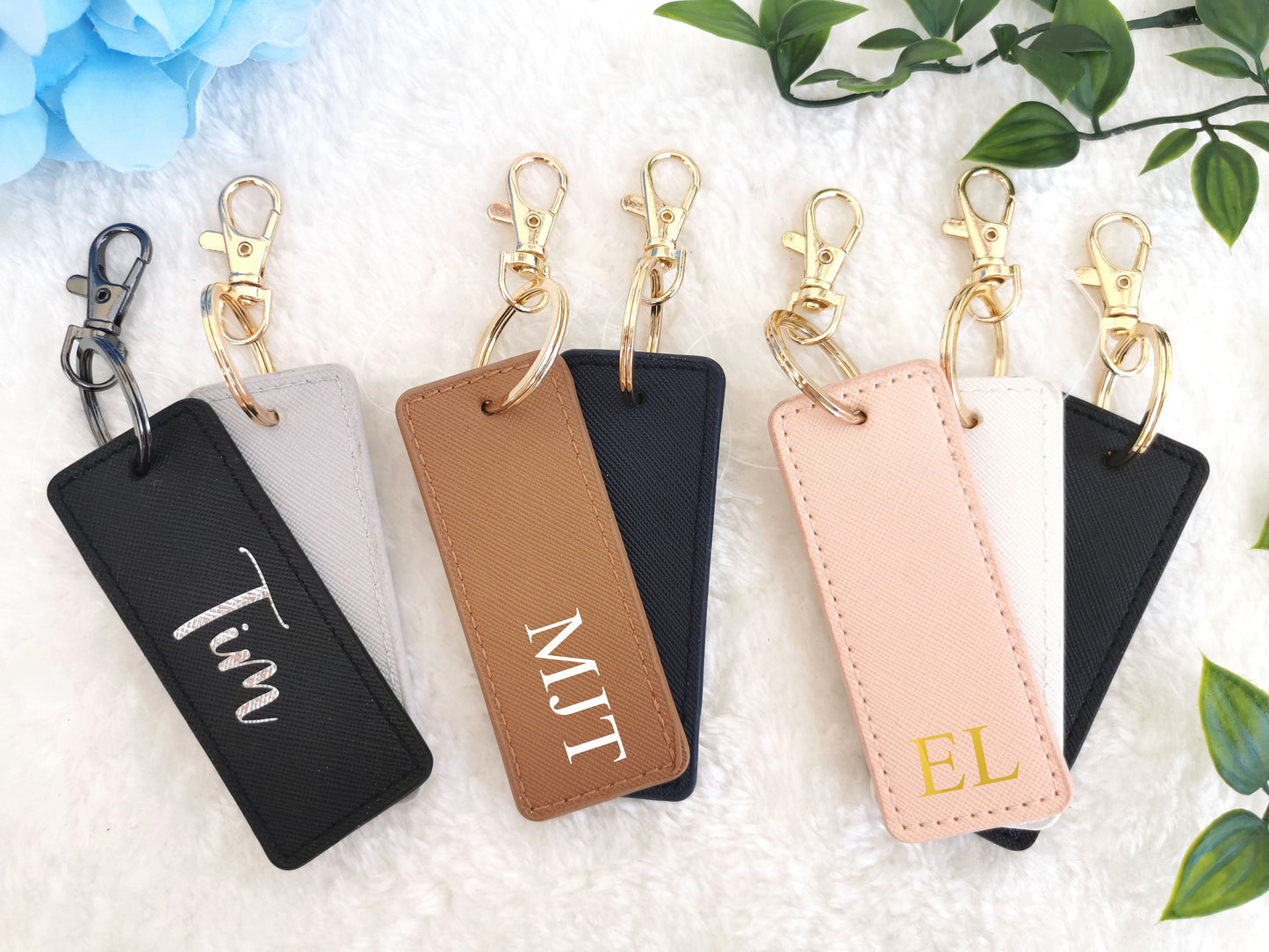 Personalised Keyring, monogrammed key ring, initials, personalised gift, car keychain, personalised keychain,faux saffiano leather