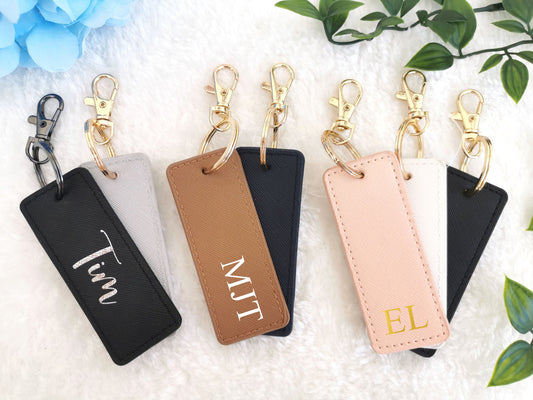 Personalised Keyring, monogrammed key ring, initials, personalised gift, car keychain, personalised keychain,faux saffiano leather