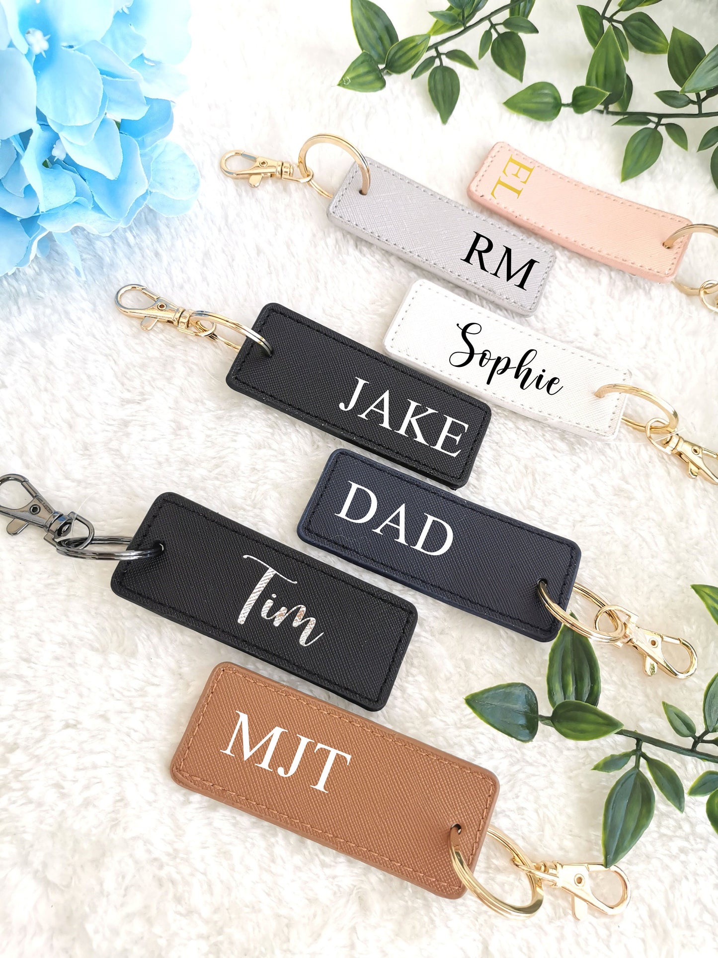 Personalised Keyring, monogrammed key ring, initials, personalised gift, car keychain, personalised keychain,faux saffiano leather