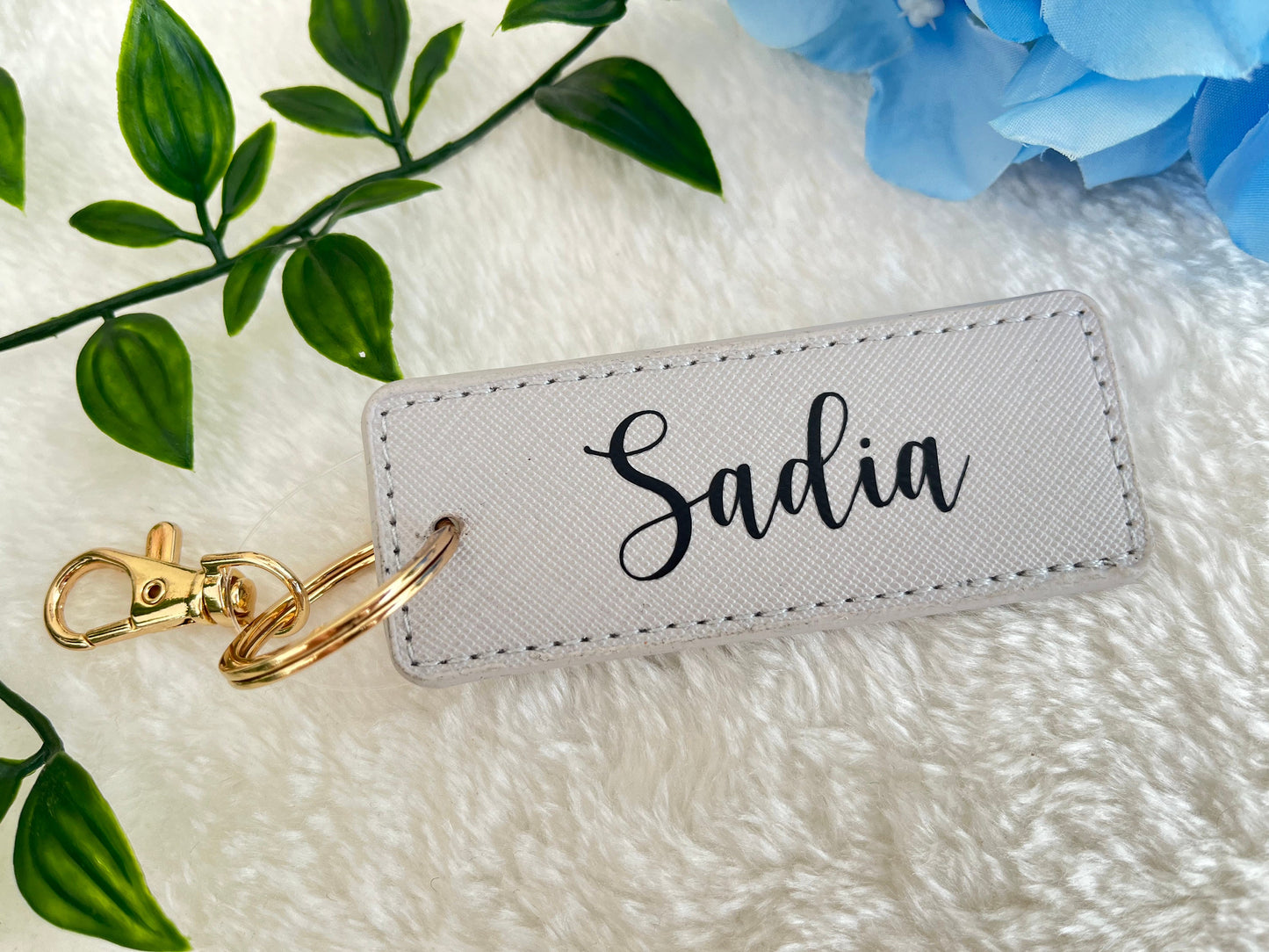 Personalised Keyring, monogrammed key ring, initials, personalised gift, car keychain, personalised keychain,faux saffiano leather