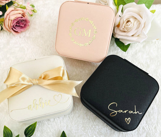 Personalised jewellery box, custom jewellery box, mini, travel, birthday gift for her, bridesmaids, wedding, personalised mother's day gift