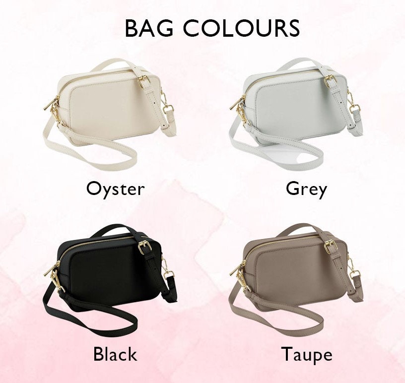Personalised Vegan Leather Cross Body Bag, Detachable Straps, Birthday Gift For Her, Wife Gift, Monogrammed Faux Leather Crossbody Bag Gift
