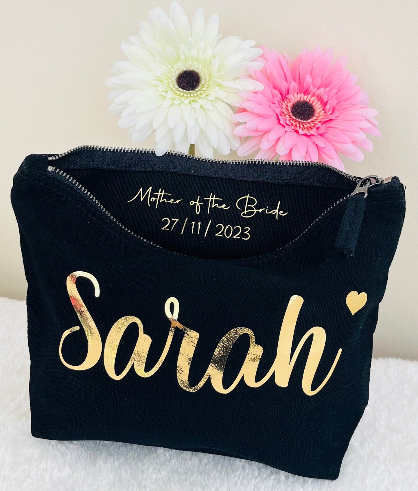 Personalised Make Up Bag, Hidden Message Cosmetic bag, Bridesmaid Gift, Birthday Present for Her, Girl, Mothers Day,Valentines,Mum,Wife gift