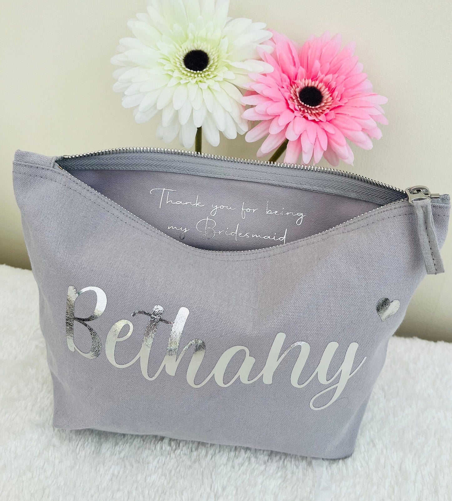 Personalised Make Up Bag, Hidden Message Cosmetic bag, Bridesmaid Gift, Birthday Present for Her, Girl, Mothers Day,Valentines,Mum,Wife gift