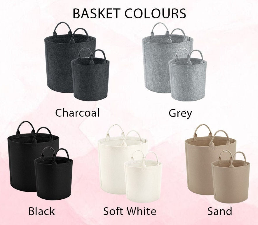 Custom made personalised pet storage basket, dog toy basket, felt storage, Gifts for pets, Pet homeware, Personalised dog gift, New pet gift
