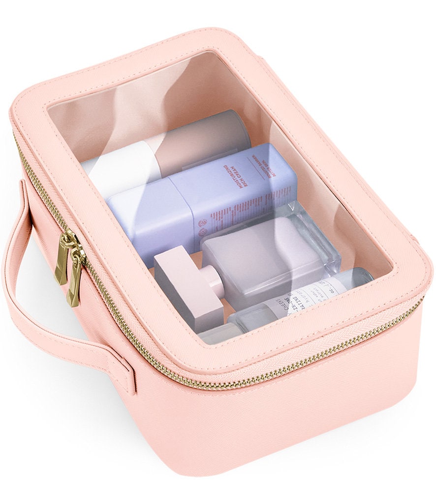 Personalised Travel Vanity Case, Custom Clear Travel Cosmetic Bag, Personalized Makeup Bag for Travelling, Carry On Toiletry, Gift For Her