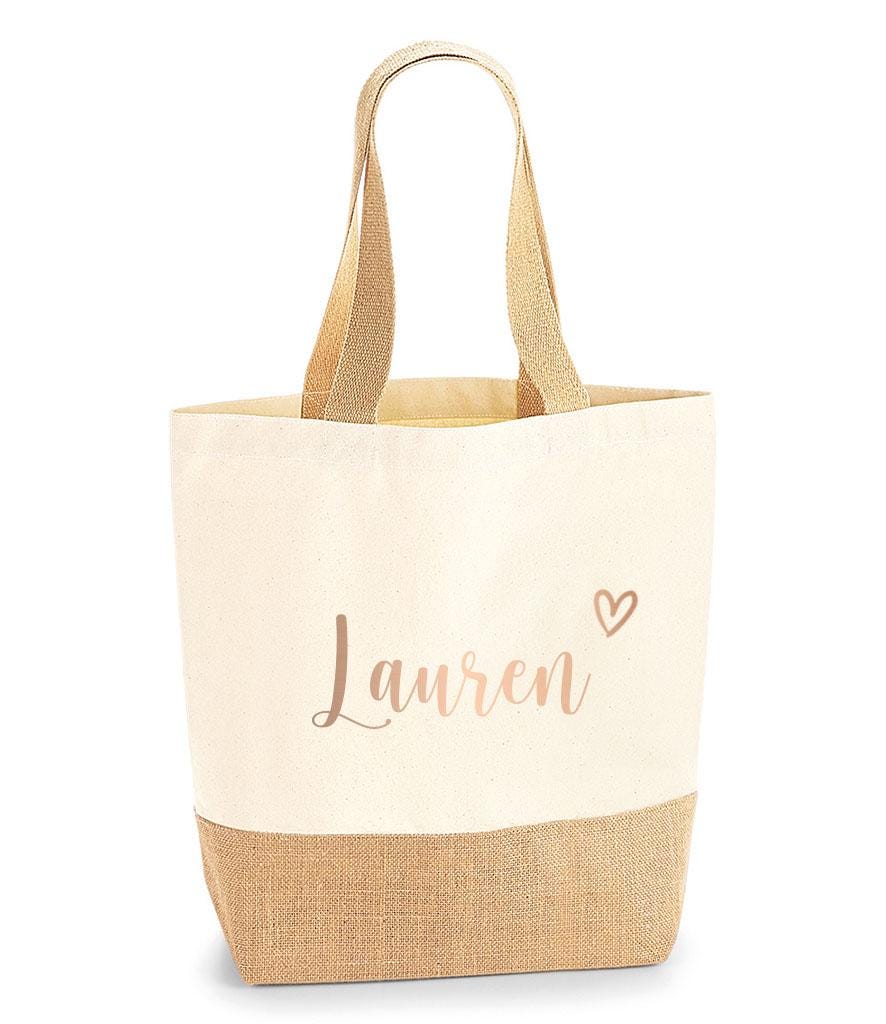 Personalised Large Tote Bag, Large Shopper Bag, Uni Bag, Personalised Jute Shopping Bag, Large Book Bag, Custom Printed Bag, Large Bag