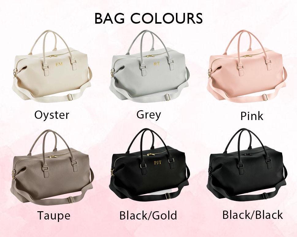 Bride holdall, Custom Holdall, personalised overnight bag, Weekend Bag, Personalised Leather Look Holdall, Hospital Bag, Changing Bag, Cream