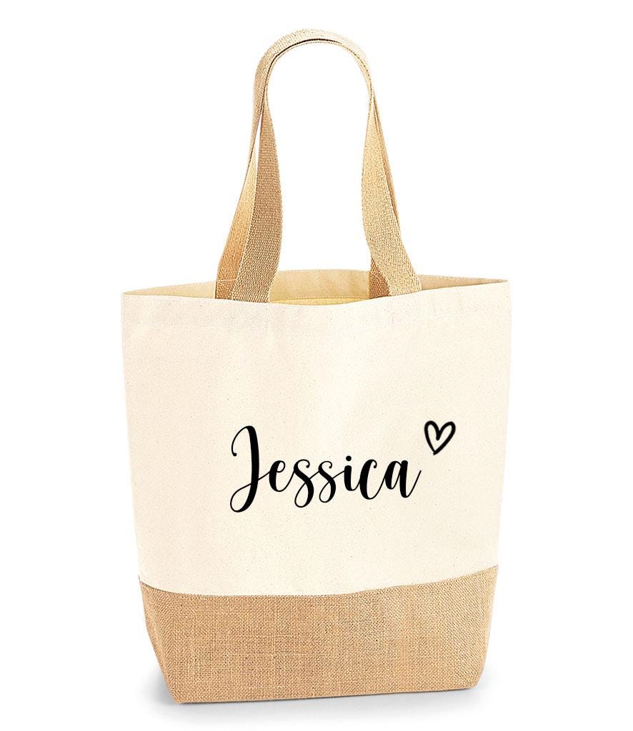 Personalised Large Tote Bag, Large Shopper Bag, Uni Bag, Personalised Jute Shopping Bag, Large Book Bag, Custom Printed Bag, Large Bag